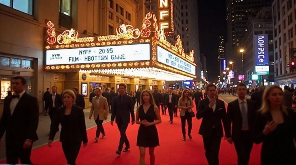 Actors and filmmakers attending the red carpet premiere at the 2025 New York Film Festival.